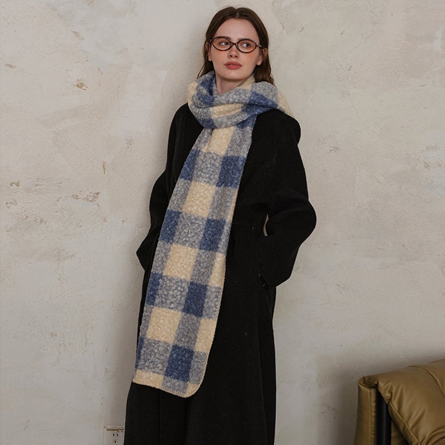 1 stuk casual geruite polyester dames wintersjaals Afbeelding3