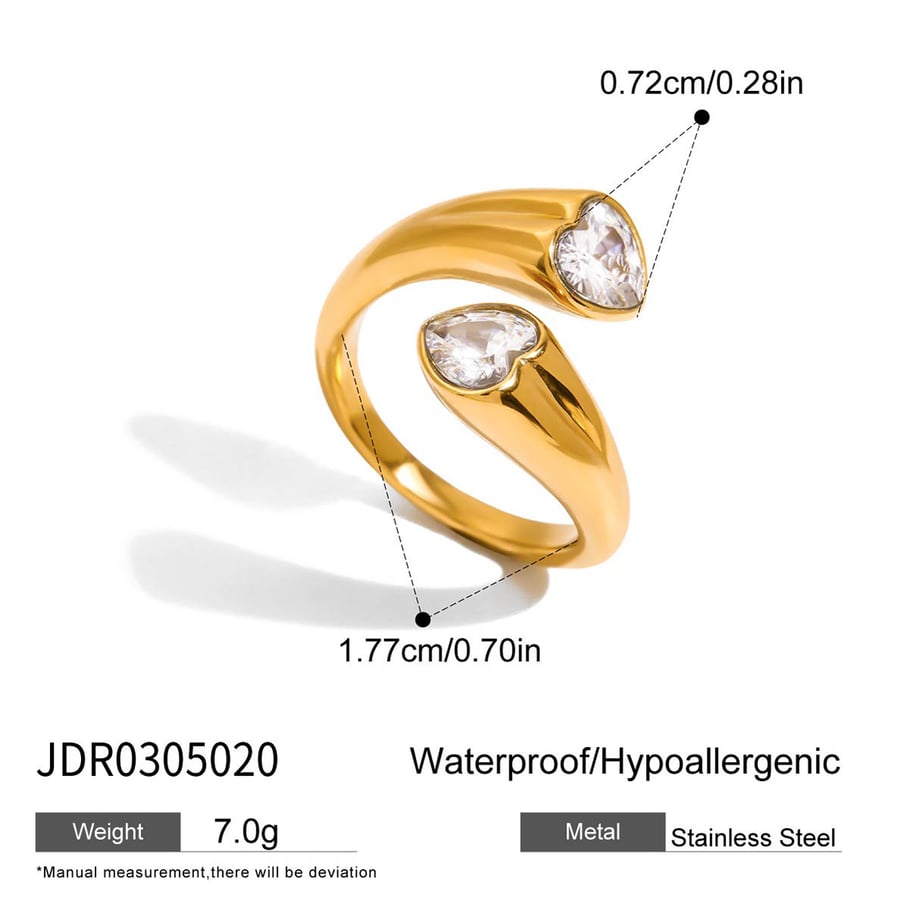1 Piece Personality Star Stainless Steel Gold Color Women's Gemstone Rings Picture2