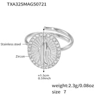 Anello in acciaio TXA325 con zirconia 5A - Misura 7 Immagine4