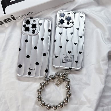 1 Piece High-end Light Luxury  Heart and Polka Dots Women's Phone Cases h5 Picture2