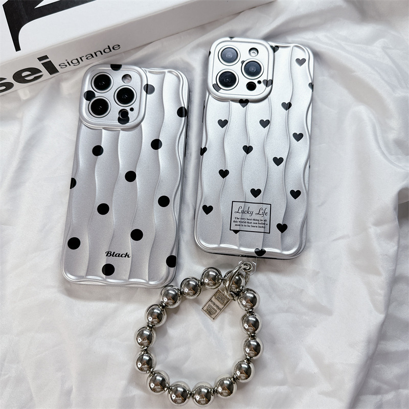 1 Piece High-end Light Luxury  Heart and Polka Dots Women's Phone Cases Picture2