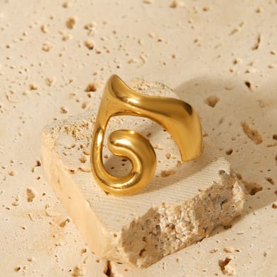 1 Piece Simple  Daily Irregular Shape Stainless Steel  Statement Rings h5 Picture5