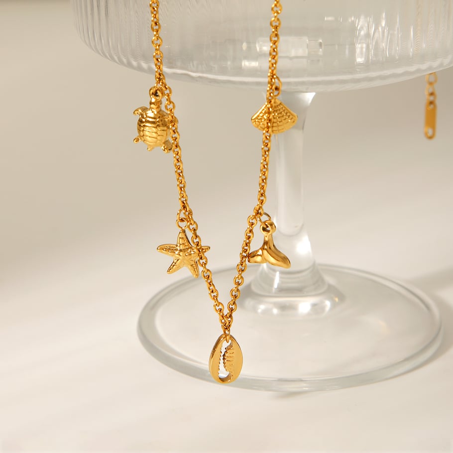 1 Piece Oceanic Turtle Stainless Steel Gold Color Women's Pendant Necklaces Picture8