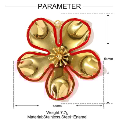 1 colgante de acero inoxidable con flor policromada para mujer h5 Imagen2
