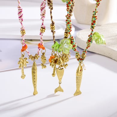 1 Piece Exqusite Fish Stainless Steel Gold Color Women's Pendant Necklaces h5 Picture3