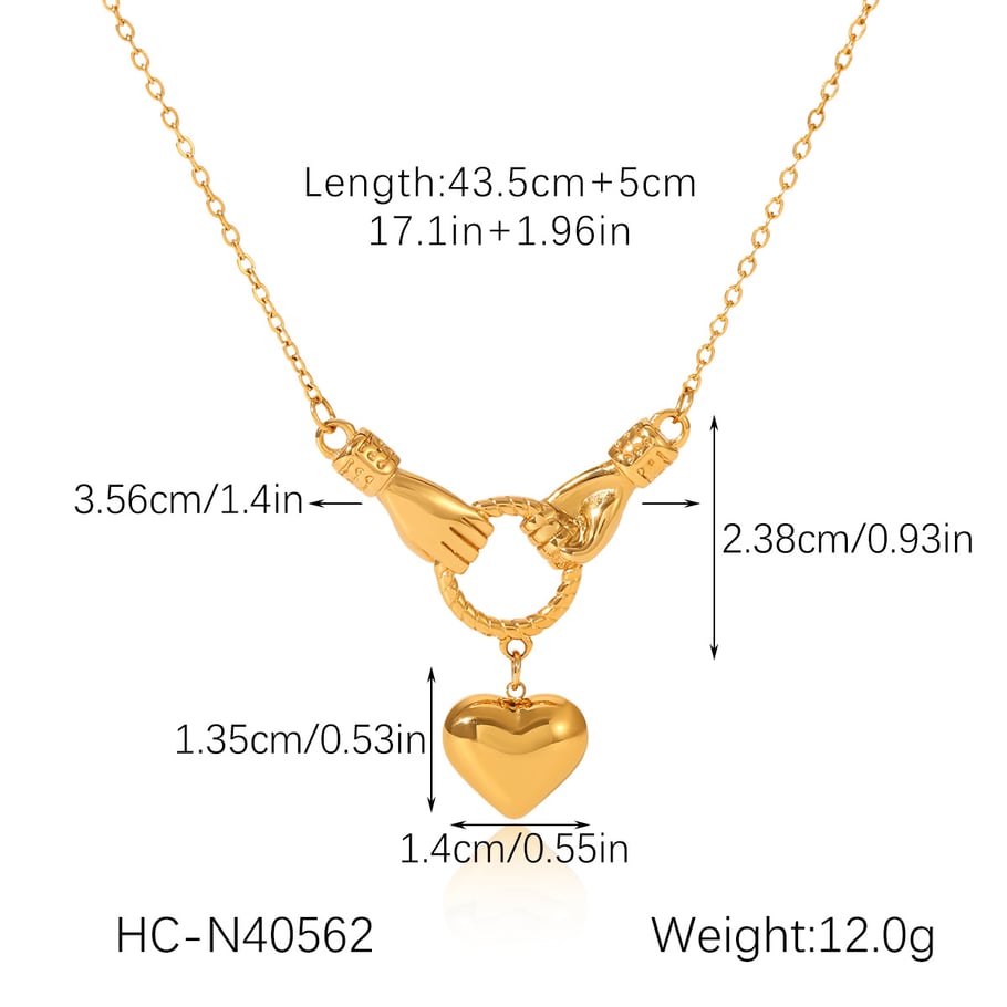 1 Piece  Daily Heart Stainless Steel  Gold Color  Women's Pendant Necklaces Picture2