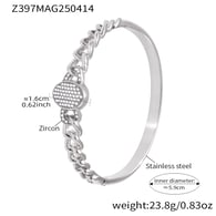 Z397-Steel White Zircon Bracelet Picture2