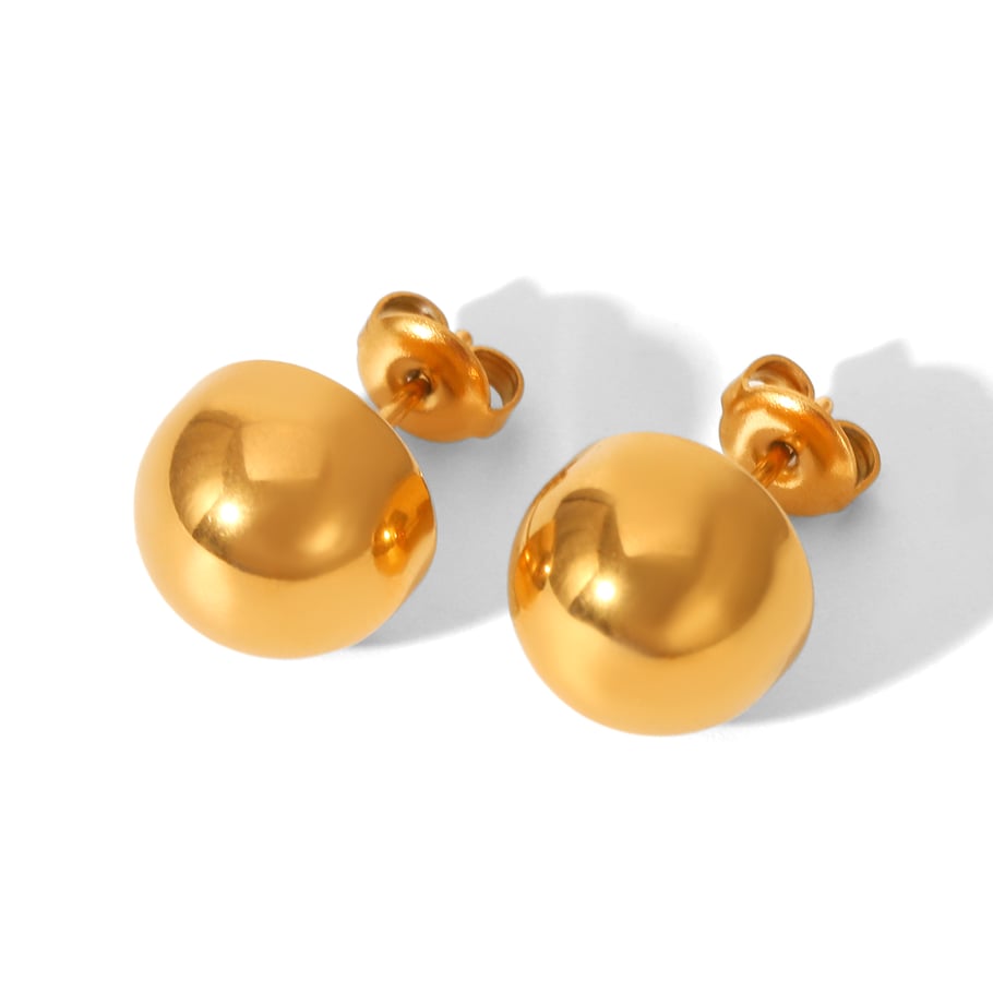 1 Pair Simple Irregular Shape Stainless Steel Gold Color Women's Stud Earrings 