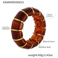 E660-Amber elastic bracelet 20cm Picture3