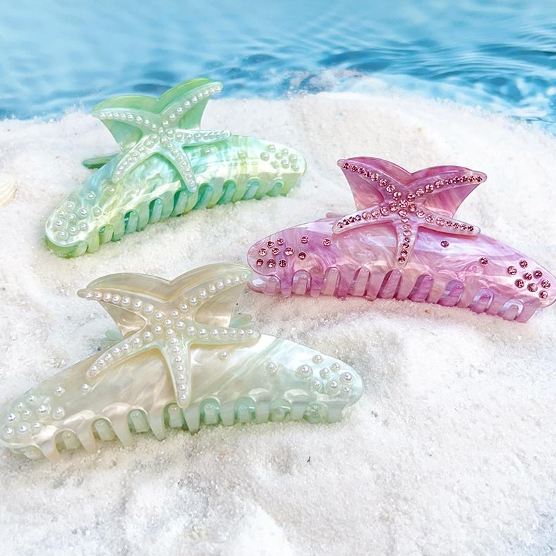 1 Piece Beach Starfish Acrylic Women's Hair Claws Picture4