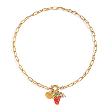 1 Piece Strawberry Stainless Steel Gold Color Pendant Necklace h5 Picture5