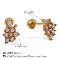 EH1166WEG White Zirconium Gold Earrings Picture7