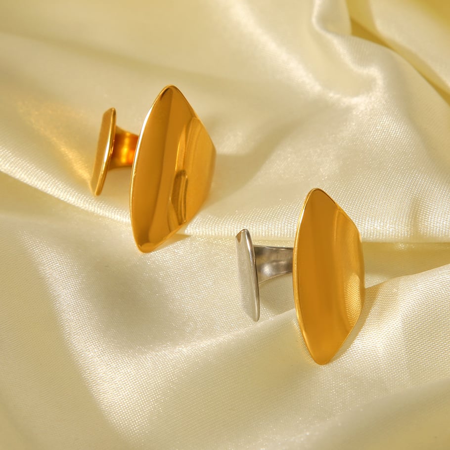 Simple Series Daily Shell Edelstahl Goldfarben Statement Ringe Bild5