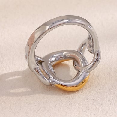 1 Piece Simple Series Casual Mixed Color Stainless Steel Statement Rings h5 Picture3
