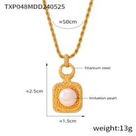TXP048-Collana di perle d&#39;acqua dolce color oro 50 cm Immagine5
