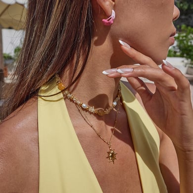1 par de pendientes de aro de acero inoxidable con degradado romántico para mujer h5 Imagen3