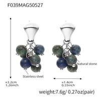 F039-Steel Natural Stone Earrings Picture8