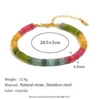 Tourmaline Natural Stone Bracelet - Gold 