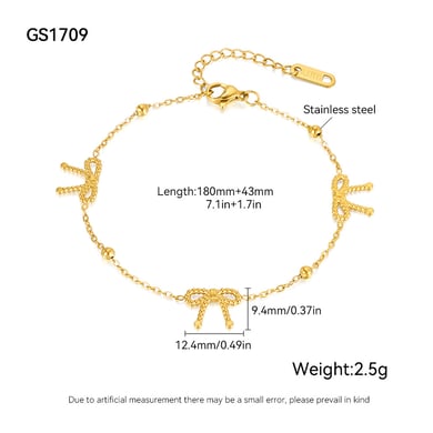 Pulsera con dije de corazón de acero inoxidable color dorado de 1 pieza h5 Imagen2