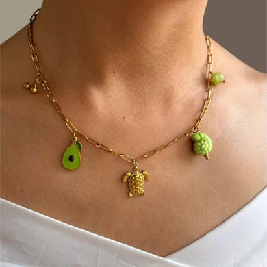 Collana con ciondolo color oro in acciaio inossidabile oceanico da 1 pezzo h5 Immagine4