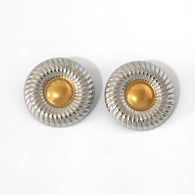 Gold and silver color/One size/1对耳钉 Resim2