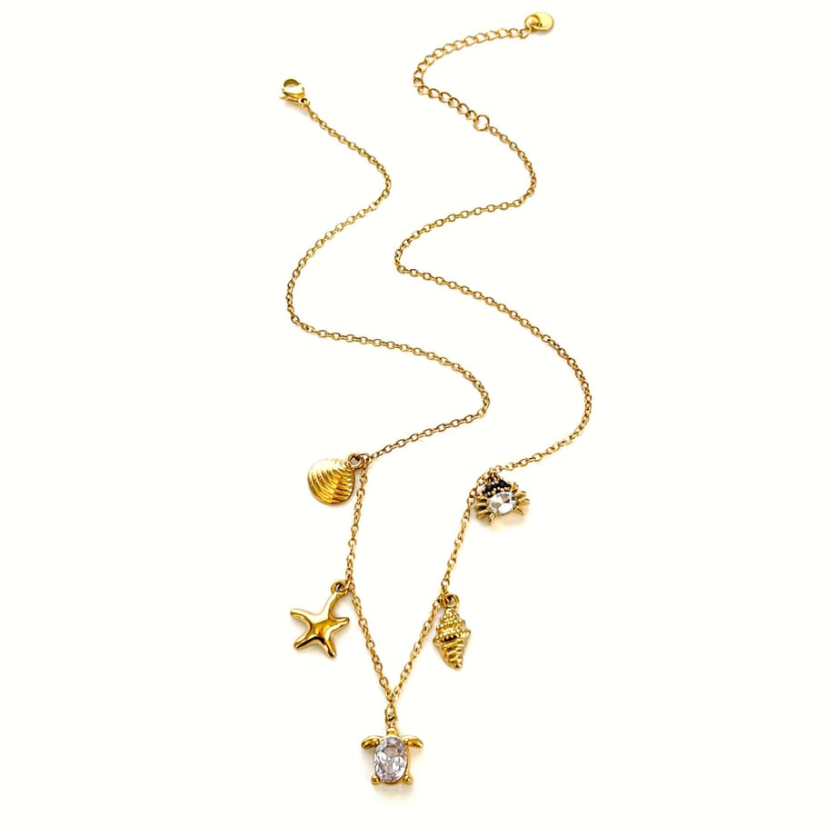1 Piece Oceanic Stainless Steel Gold Color Pendant Necklace Picture5