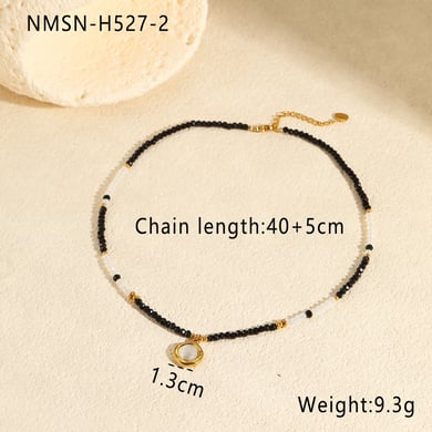 1 Piece Natural Stone Stainless Steel Pendant Necklace h5 
