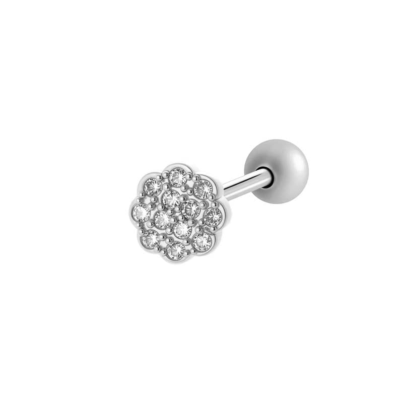 1 pieza elegante de aretes de concha de cobre, color dorado y circonita para mujer 
