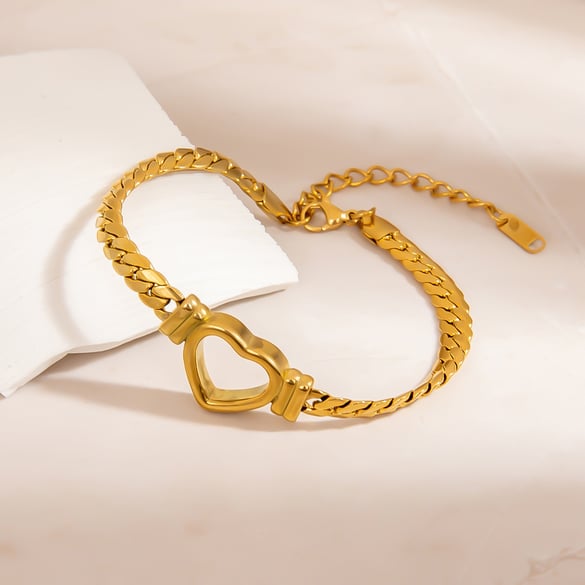 1 Stück Romantische Serie Einfaches Herz Edelstahl Muschel Damen Kettenarmbänder