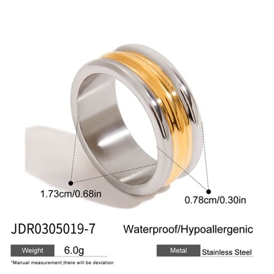1 stuk ringvormige minimalistische ringen van roestvrij staal in zilver- en goudkleur h5 Afbeelding2