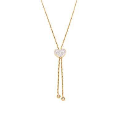 1 pezzo di collana con ciondolo a forma di cuore delicato in acciaio inossidabile color oro e zirconi da donna h5 