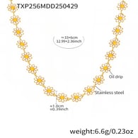 TXP256-Golden small chrysanthemum flower necklace 33+6cm Picture2