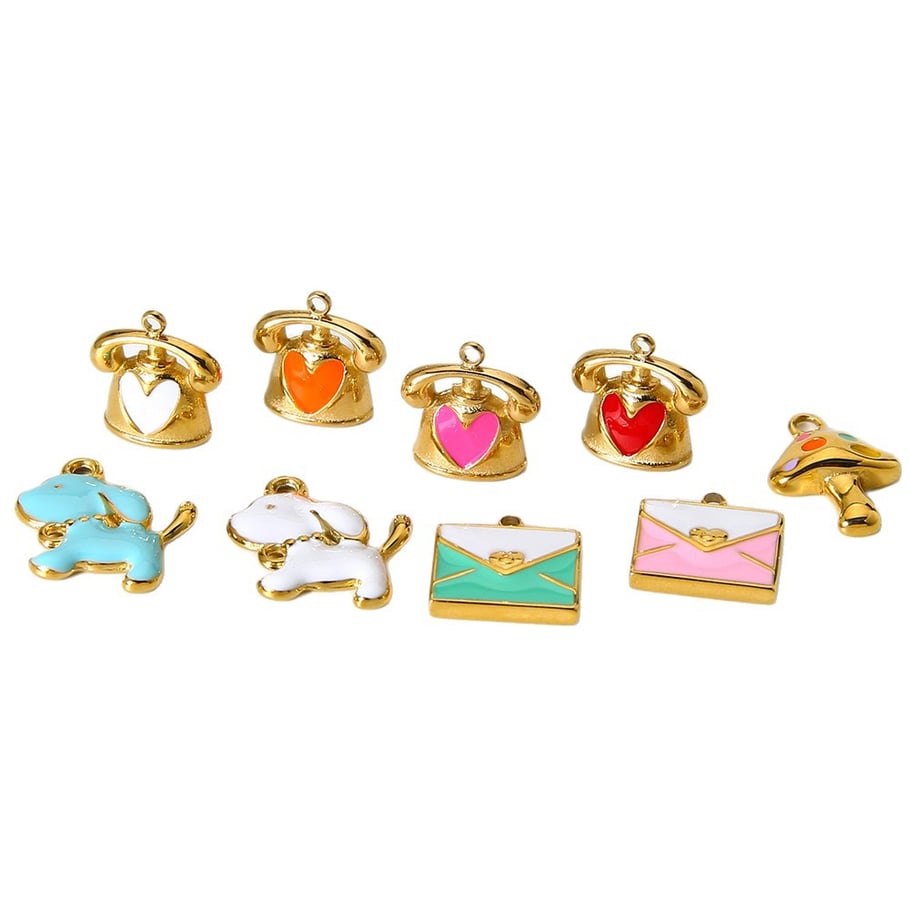 1 Piece Romantic Series Cute Heart Stainless Steel DIY Pendant h5Picture5