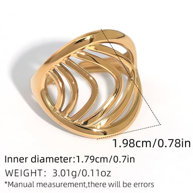 1 pezzo semplice striscia in acciaio inossidabile color oro anelli minimalisti h5 Immagine2