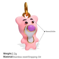 PJ639PKG Pink Drop Oil Pendant Picture5