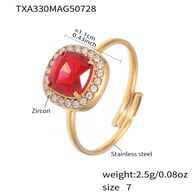 TXA330-Golden Red Zircon Ring-Size 7 Picture4