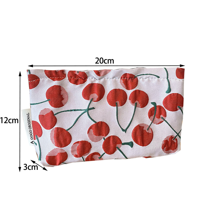1 Piece Simple Series Cute Cherry Polyester Women's Makeup Bags h5Picture2