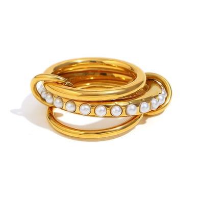 1 Piece Simple Series Elegant Circle Stainless Steel  Women's Gemstone Rings h5 