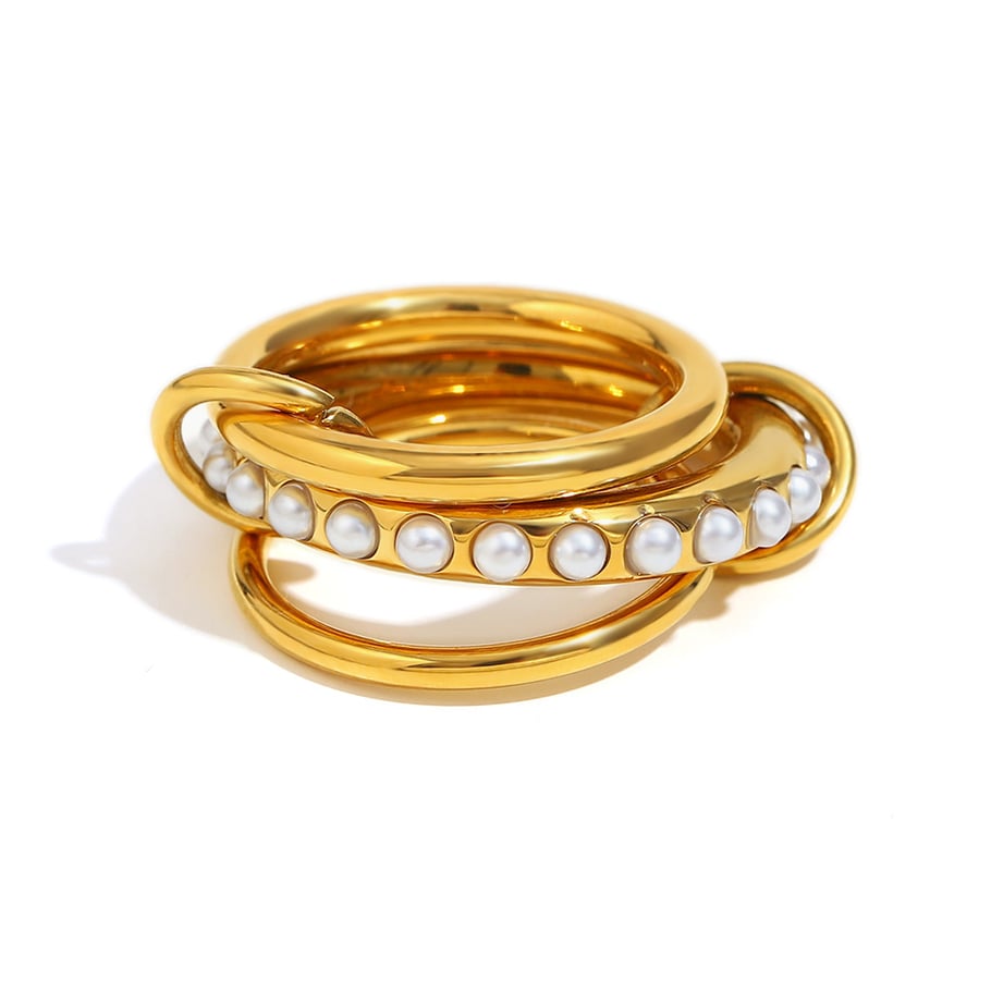 1 Piece Simple Series Elegant Circle Stainless Steel  Women's Gemstone Rings 