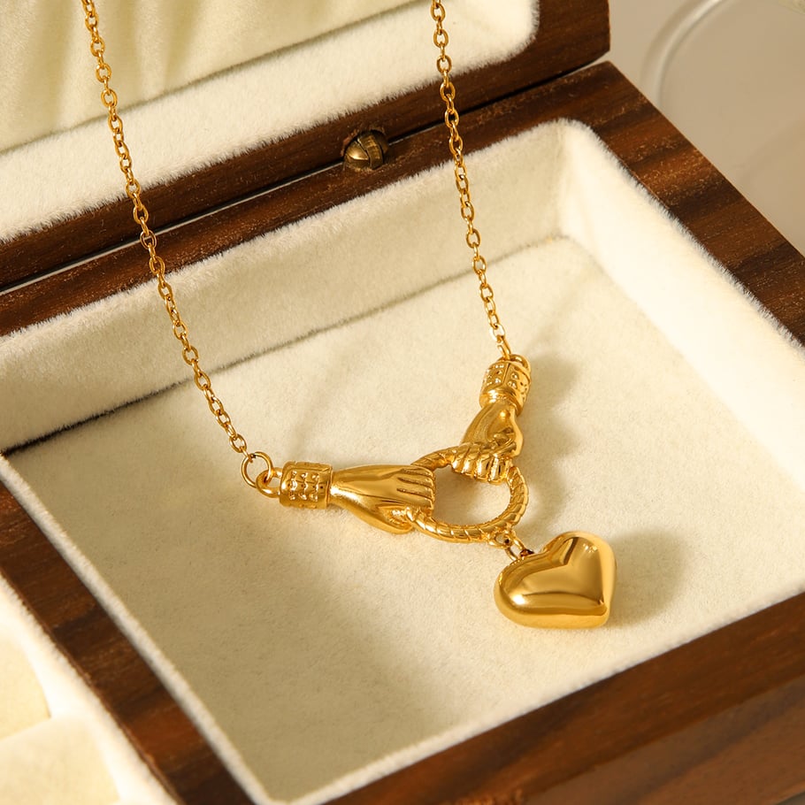 1 Piece  Daily Heart Stainless Steel  Gold Color  Women's Pendant Necklaces Picture6