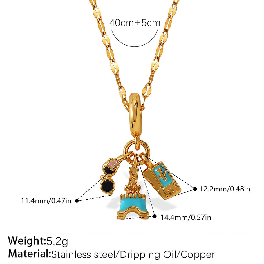 1 Piece Stainless Steel Gold Color DIY Pendant Necklace h5Picture2