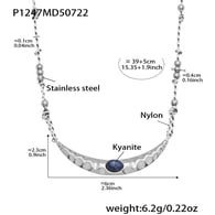 P1247-Steel Kyanite Moon Necklace 39+5cm Picture8