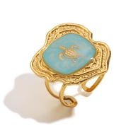 Vintage Oil Drop Turtle Open Ring-Gold 