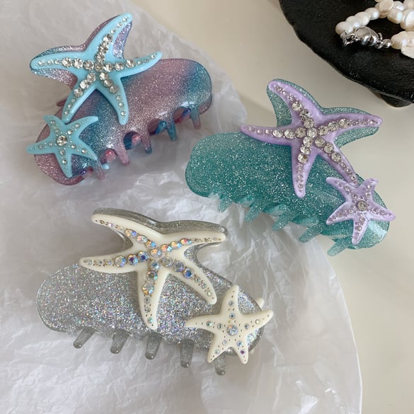 1 paar Romantic Series Vacation Turtle acryl haarklemmen voor dames