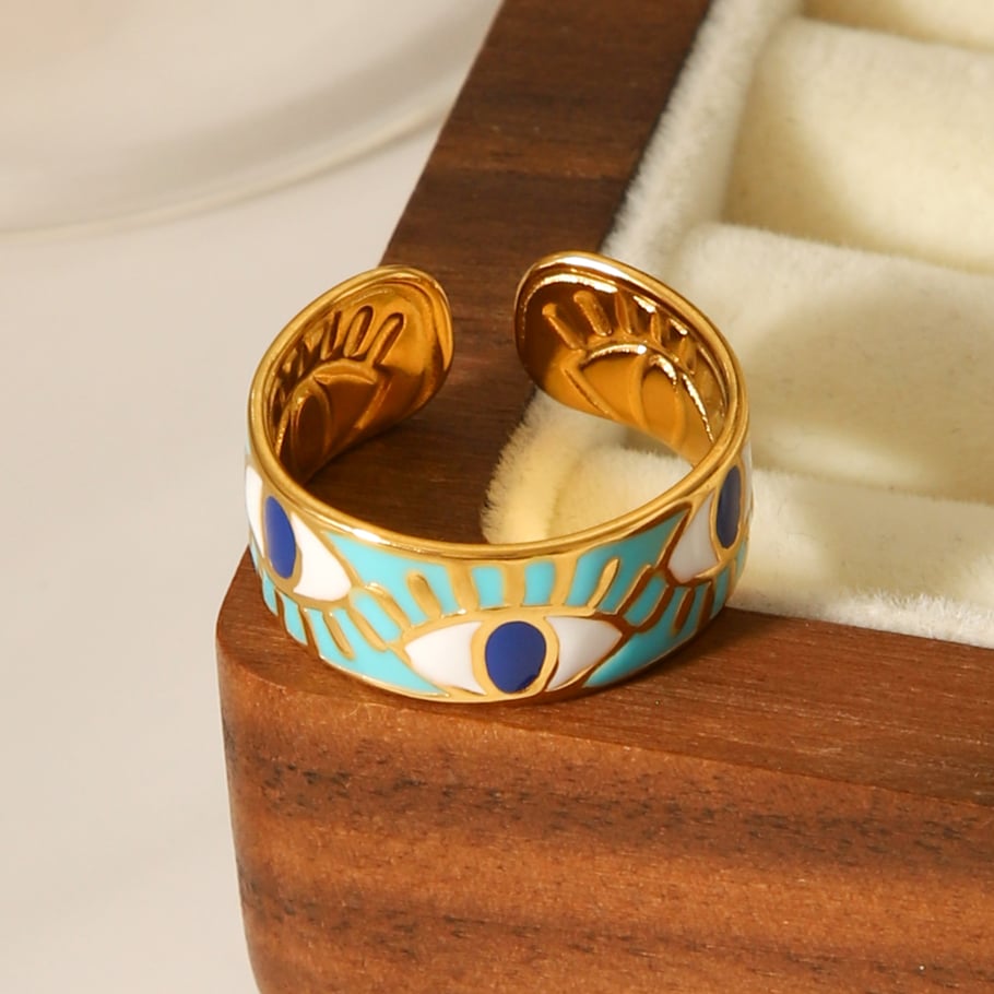 1 Piece Simple  Daily Mixed Color Stainless Steel  Gold Color  Statement Rings Picture6