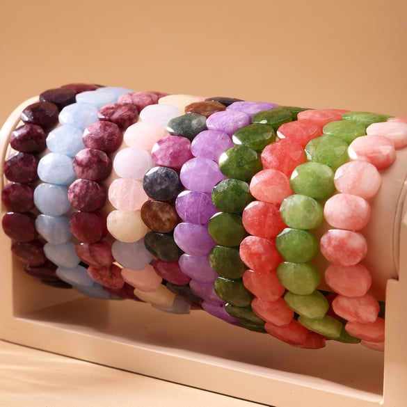 Bracelet de perles polychromes en pierres naturelles pour femme, 1 pièce