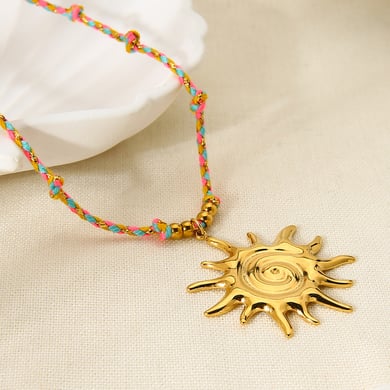 1 Pair Classic Series Retro Sun/Moon Stainless Steel Women's  Pendant Necklaces h5 Picture4