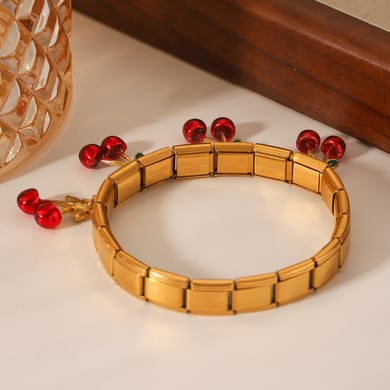 1 Pair Simple Series Daily Plant Stainless Steel  Women's Bangles h5 Picture4
