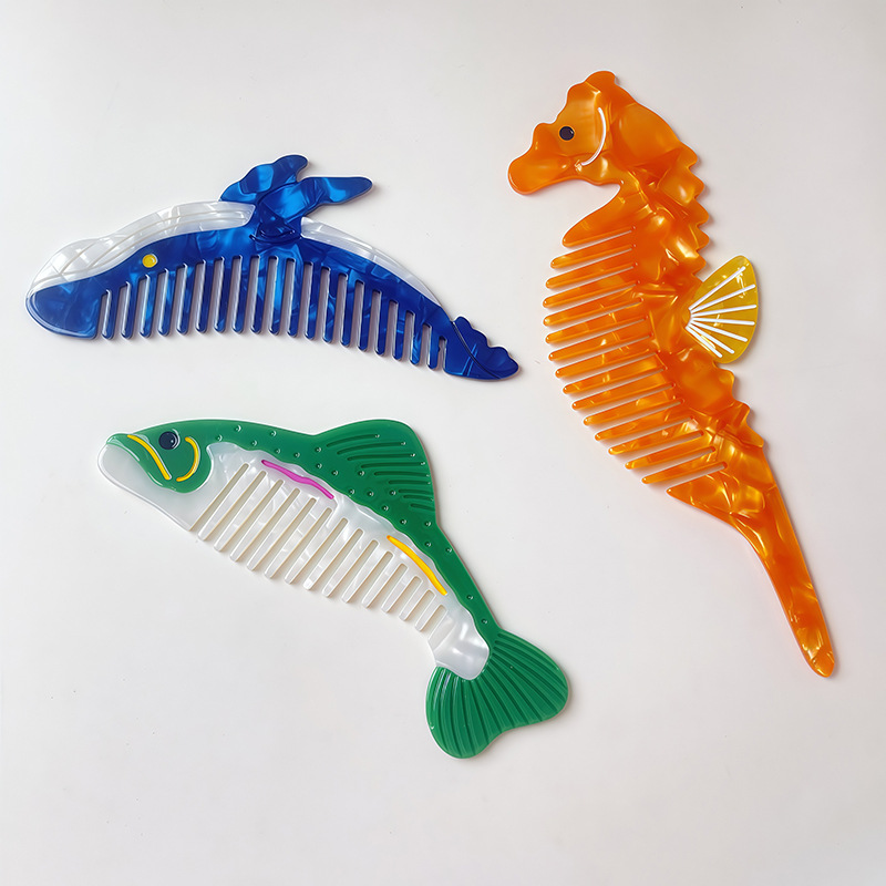 1 Piece Marine Organism Cellulose Acetate Sheet Women's Combs Picture5