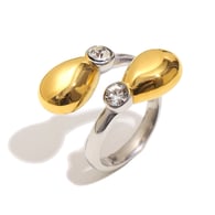 Snake head zircon open ring - two colors 